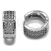 Argolla Huggie 02.266.0108.16 Rodio Laminado, con Zirconia Cubica Blanca, Pulido, Rodinado
