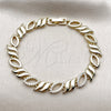 Pulsera Tennis 03.266.0086.07 Oro Laminado, con Zirconia Cubica Blanca, Pulido, Tono Dorado (Grosor 07.8 MM, 8 Pulgadas de Largo)