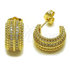 Argolla Pequeña 02.60.0176.16 Oro Laminado, con Zirconia Cubica Blanca, Pulido, Tono Dorado