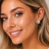Arete Dormilona 02.60.0178.1 Rodio Laminado, con Micro Pave Blanca, Pulido, Rodinado
