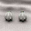 Arete Dormilona 02.60.0178.1 Rodio Laminado, con Micro Pave Blanca, Pulido, Rodinado