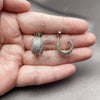 Argolla Pequeña 02.156.0751.1.15 Rodio Laminado, con Micro Pave Blanca, Pulido, Rodinado