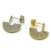 Arete Dormilona 02.156.0752 Oro Laminado, con Zirconia Cubica Blanca, Pulido, Tono Dorado