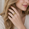 Anillo Multi Piedra 01.282.0007 Oro Laminado, Diseño de Puff Mariner, con Zirconia Cubica Blanca, Pulido, Tono Dorado (Talla Unica)