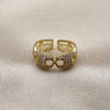 Anillo Multi Piedra 01.282.0007 Oro Laminado, Diseño de Puff Mariner, con Zirconia Cubica Blanca, Pulido, Tono Dorado (Talla Unica)