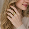 Anillo Multi Piedra 01.282.0009 Oro Laminado, Diseño de Torcido, con Zirconia Cubica Blanca, Pulido, Tono Dorado (Talla Unica)