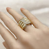 Anillo Multi Piedra 01.282.0009 Oro Laminado, Diseño de Torcido, con Zirconia Cubica Blanca, Pulido, Tono Dorado (Talla Unica)