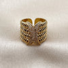 Anillo Multi Piedra 01.282.0009 Oro Laminado, Diseño de Torcido, con Zirconia Cubica Blanca, Pulido, Tono Dorado (Talla Unica)