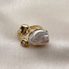 Anillo Multi Piedra 01.282.0014 Oro Laminado, con Perla Marfil y Zirconia Cubica Blanca, Pulido, Tono Dorado (Talla Unica)
