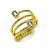 Anillo Multi Piedra 01.282.0015 Oro Laminado, Diseño de Baguette, con Zirconia Cubica Blanca, Pulido, Tono Dorado (Talla Unica)