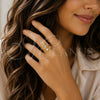 Anillo Multi Piedra 01.282.0017 Oro Laminado, con Zirconia Cubica Blanca, Pulido, Tono Dorado (Talla Unica)