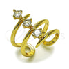 Anillo Multi Piedra 01.282.0017 Oro Laminado, con Zirconia Cubica Blanca, Pulido, Tono Dorado (Talla Unica)