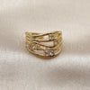 Anillo Multi Piedra 01.282.0018 Oro Laminado, con Zirconia Cubica Blanca, Pulido, Tono Dorado (Talla Unica)