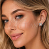 Arete Dormilona 02.452.0034 Rodio Laminado, Diseño de Flor y Cluster, con Perla Marfil y Micro Pave Blanca, Pulido, Rodinado