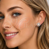 Arete Dormilona 02.452.0035 Rodio Laminado, Diseño de Cluster y Bola, con Perla Marfil y Micro Pave Blanca, Pulido, Rodinado