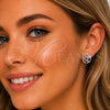 Arete Dormilona 02.452.0038 Rodio Laminado, Diseño de Baguette, con Zirconia Cubica Blanca, Pulido, Rodinado