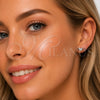 Arete Dormilona 02.344.0190 Rodio Laminado, Diseño de Amor y Corazón, con Micro Pave Blanca, Pulido, Rodinado