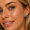 Arete Dormilona 02.344.0204 Rodio Laminado, Diseño de Tortuga, con Micro Pave Blanca y Negro, Pulido, Rodinado