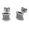 Arete Dormilona 02.344.0205 Rodio Laminado, con Zirconia Cubica Blanca, Pulido, Rodinado
