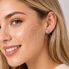 Arete Dormilona 02.344.0216 Rodio Laminado, con Micro Pave Blanca, Pulido, Rodinado