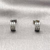 Arete Dormilona 02.344.0216 Rodio Laminado, con Micro Pave Blanca, Pulido, Rodinado