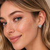 Arete Dormilona 02.344.0222 Rodio Laminado, Diseño de Flor y Oja, con Perla Marfil y Micro Pave Blanca, Pulido, Rodinado