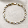 Pulsera Básica 5.222.033.2.09 Oro Laminado, Diseño de Rope, Pulido, Dos Tonos (Grosor 05.5 MM, 9 Pulgadas de Largo)