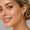 Arete Dormilona 02.260.0041 Rodio Laminado, Diseño de Arco, con Zirconia Cubica Blanca, Pulido, Rodinado