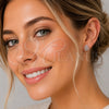 Arete Dormilona 02.260.0048 Rodio Laminado, Diseño de Oja, con Zirconia Cubica Blanca, Pulido, Rodinado