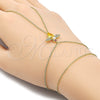 Pulsera Elegante 03.60.0160.13 Oro Laminado, Diseño de Abeja y Rolo, con Zirconia Cubica Dorado y Micro Pave Blanca, Pulido, Tono Dorado (Grosor 01 MM, 13 Pulgadas de Largo)
