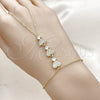 Pulsera Elegante 03.60.0163.07 Oro Laminado, Diseño de Corazón, con Zirconia Cubica Blanca y Micro Pave Blanca, Pulido, Tono Dorado (Grosor 01 MM, 7 Pulgadas de Largo)