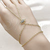 Pulsera Elegante 03.60.0168.13 Oro Laminado, Diseño de Ojo Griego y Rolo, con Micro Pave Zafiro Azul y Blanca, Pulido, Tono Dorado (Grosor 02 MM, 13 Pulgadas de Largo)