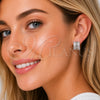 Argolla Huggie 02.237.0097.16 Rodio Laminado, Diseño de Baguette, con Zirconia Cubica Blanca, Pulido, Rodinado