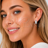 Argolla Huggie 02.237.0099.16 Rodio Laminado, Diseño de Baguette, con Zirconia Cubica Blanca, Pulido, Rodinado