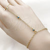 Pulsera Elegante 03.417.0013.07 Oro Laminado, Diseño de Rolo, con Zirconia Cubica Turquoise, Pulido, Tono Dorado (Grosor 02 MM, 7 Pulgadas de Largo)