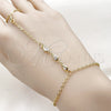 Pulsera Elegante 03.417.0015.07 Oro Laminado, Diseño de Gota y Rolo, con Zirconia Cubica Blanca, Pulido, Tono Dorado (Grosor 01.8 MM, 7 Pulgadas de Largo)