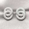 Arete Dormilona 02.436.0065 Rodio Laminado, con Zirconia Cubica Blanca, Pulido, Rodinado