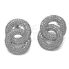 Arete Dormilona 02.436.0065 Rodio Laminado, con Zirconia Cubica Blanca, Pulido, Rodinado