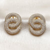 Arete Dormilona 02.436.0065.1 Oro Laminado, con Zirconia Cubica Blanca, Pulido, Tono Dorado