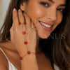 Pulsera Elegante 03.437.0004.1.07 Acero Inoxidable, Diseño de Flor y Bola, con Cristal Siam, Pulido, Tono Dorado (Grosor 09.3 MM, 7 Pulgadas de Largo)