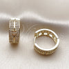 Argolla Huggie 02.283.0425.20 Oro Laminado, con Zirconia Cubica Blanca, Pulido, Tono Dorado