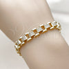 Pulsera Tennis 03.283.0596.07 Oro Laminado, Diseño de Hebilla del Cinturón, con Zirconia Cubica Blanca, Pulido, Tono Dorado (Grosor 08 MM, 7 Pulgadas de Largo)