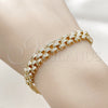 Pulsera Tennis 03.283.0600.07 Oro Laminado, con Micro Pave Blanca, Pulido, Tono Dorado (Grosor 08.8 MM, 8 Pulgadas de Largo)