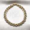 Pulsera Tennis 03.283.0601.07 Oro Laminado, Diseño de Hebilla del Cinturón, con Micro Pave Blanca, Pulido, Tono Dorado (Grosor 07 MM, 8 Pulgadas de Largo)