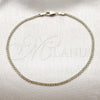 Tobillera Básica 04.213.0066.10 Oro Laminado, Diseño de Bismarco, Pulido, Tono Dorado (Grosor 02.2 MM, 10 Pulgadas de Largo)