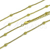Gargantilla Basica 04.213.0260.16 Oro Laminado, Diseño de Box, Pulido, Tono Dorado (Grosor 01 MM, 16 Pulgadas de Largo)