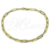 Tobillera Elegante 04.213.0332.10 Oro Laminado, Diseño de Paperclip, Pulido, Tono Dorado (Grosor 04 MM, 10 Pulgadas de Largo)