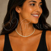 Gargantilla Elegante 04.130.0003.12 Oro Laminado, Diseño de Baguette, con Zirconia Cubica Blanca, Pulido, Tono Dorado (Grosor 03.6 MM, 12 Pulgadas de Largo)