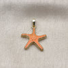 Dije Elegante 05.459.0049 Oro Laminado, Diseño de Estrella, Esmaltado Naranja, Tono Dorado