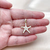 Dije Elegante 05.459.0049.1 Oro Laminado, Diseño de Estrella, Esmaltado Blanco, Tono Dorado